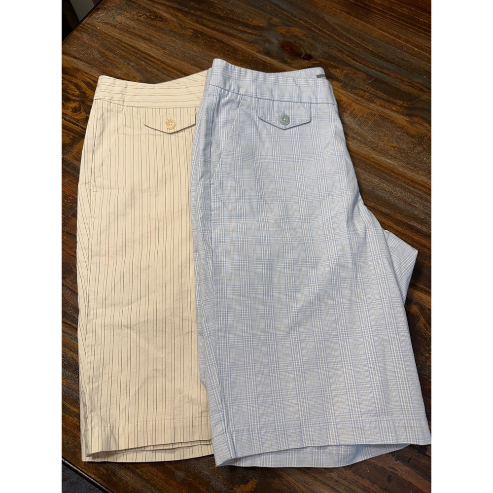 Dockers Perfect‎ Fit Golf Bermuda Shorts Plaid Striped Career Bundle of 2 Size 4